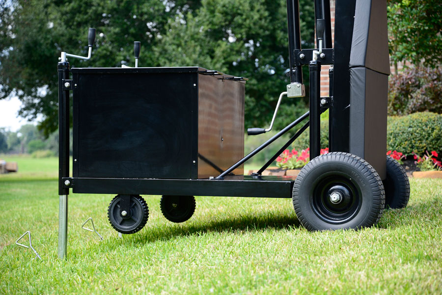 how to lay down a basketball hoop with wheels