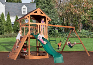 wooden play yard set