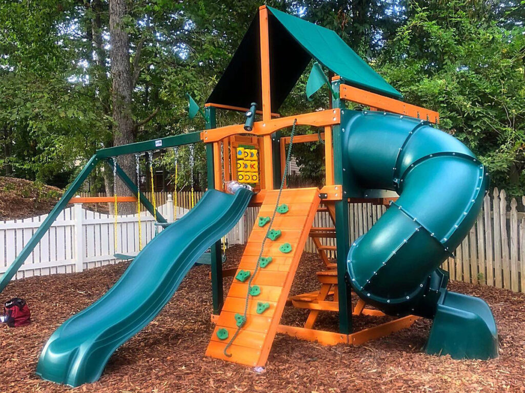 small playground climbing boulders in