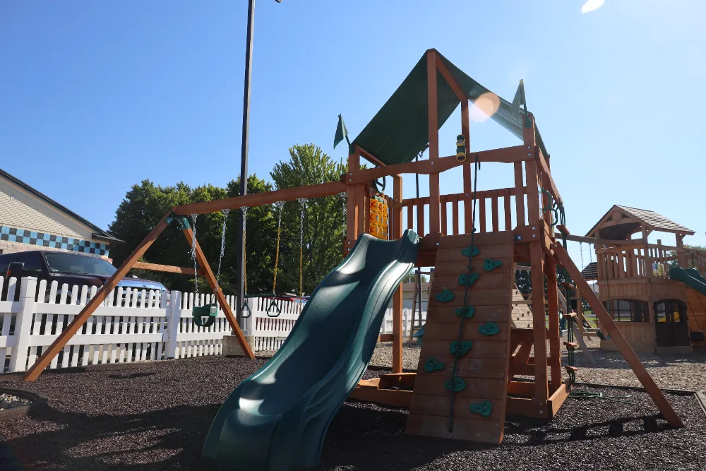 outdoor playset with slide