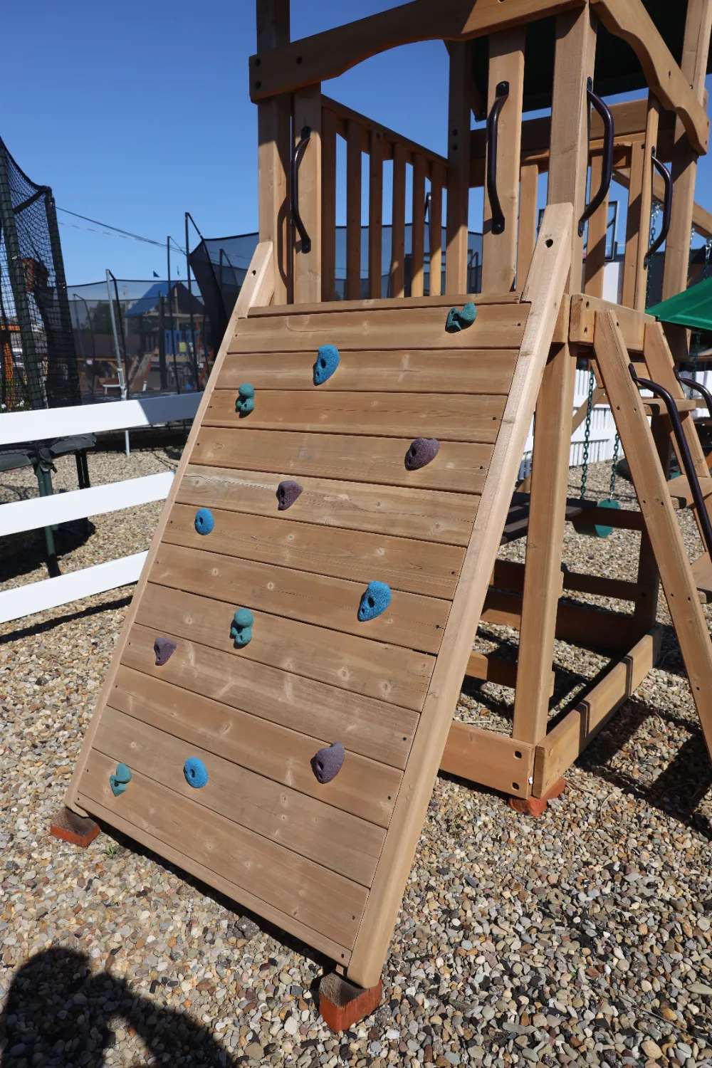 wood backyard playground swing set