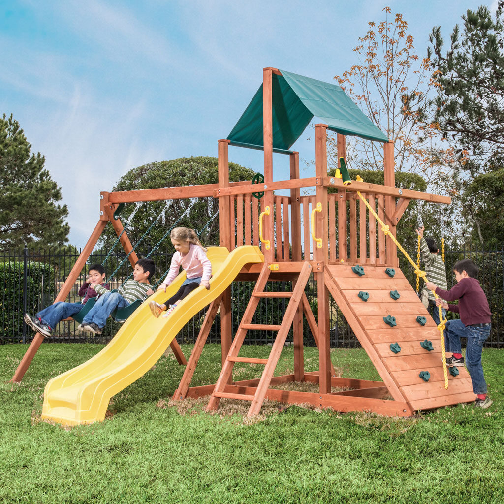 swing set with slide