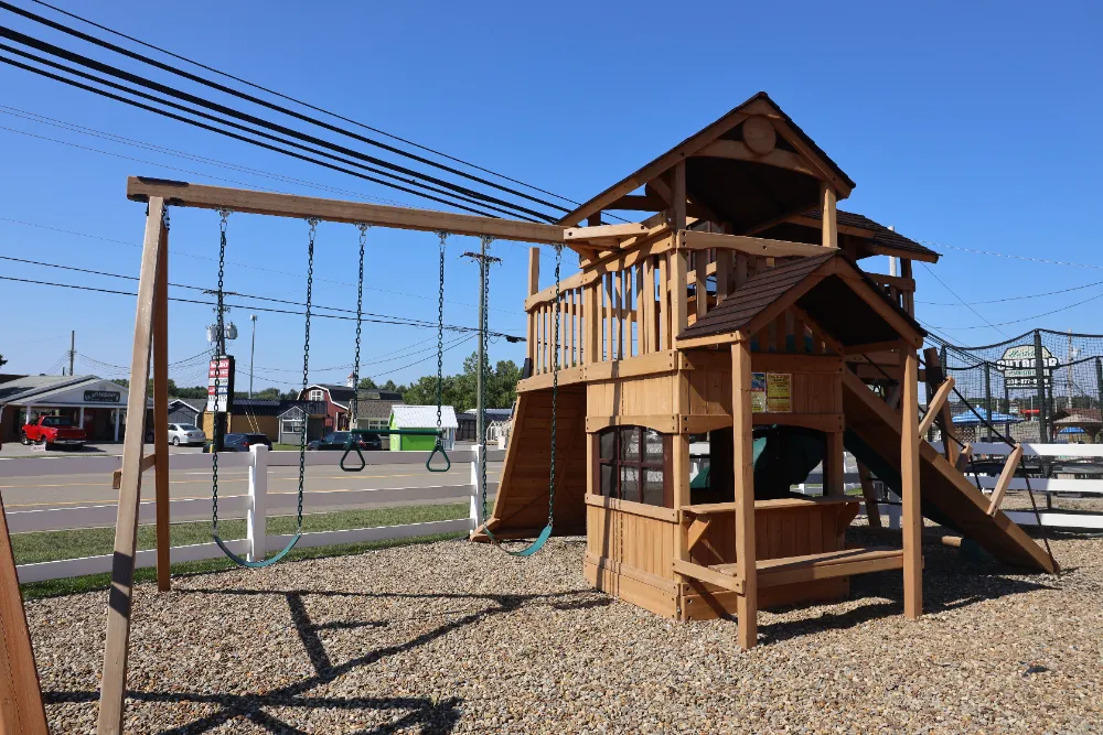 Swing Set With Playhouse