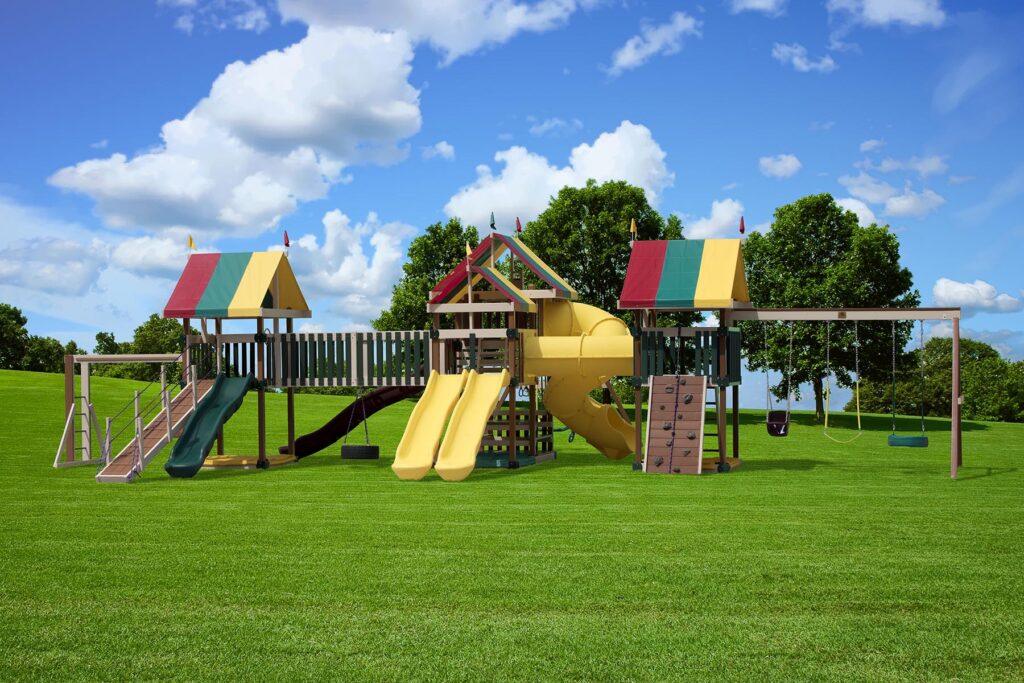 wooden swing set