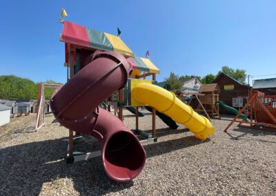 wooden playground with tube slides for sale 2