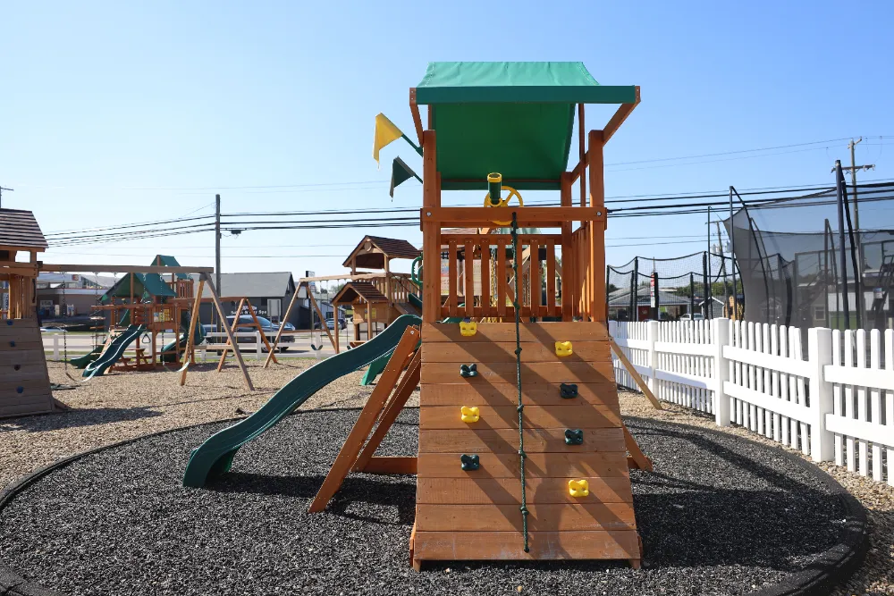 wooden commercial swing set