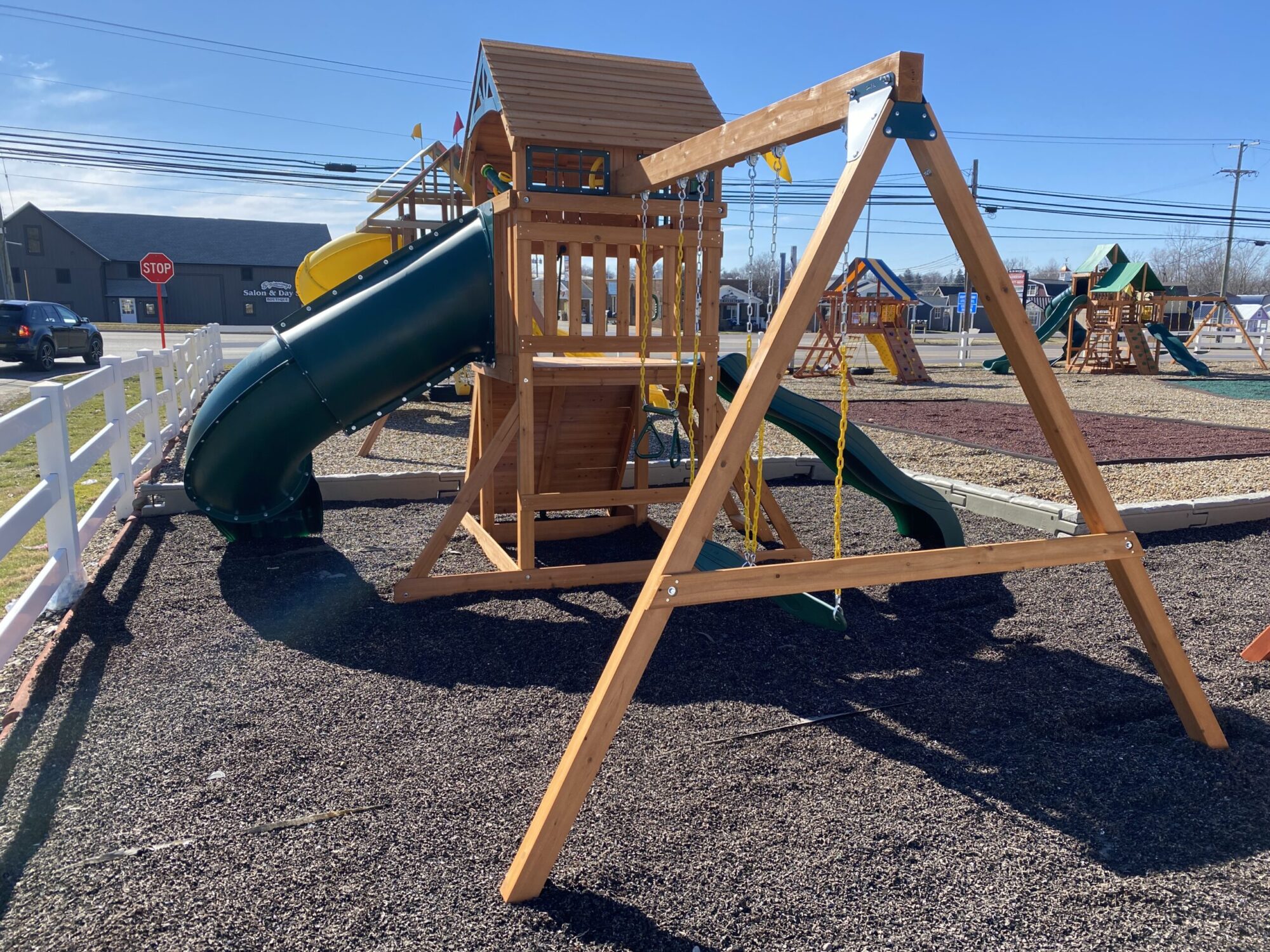 swing set with tube slide for sale