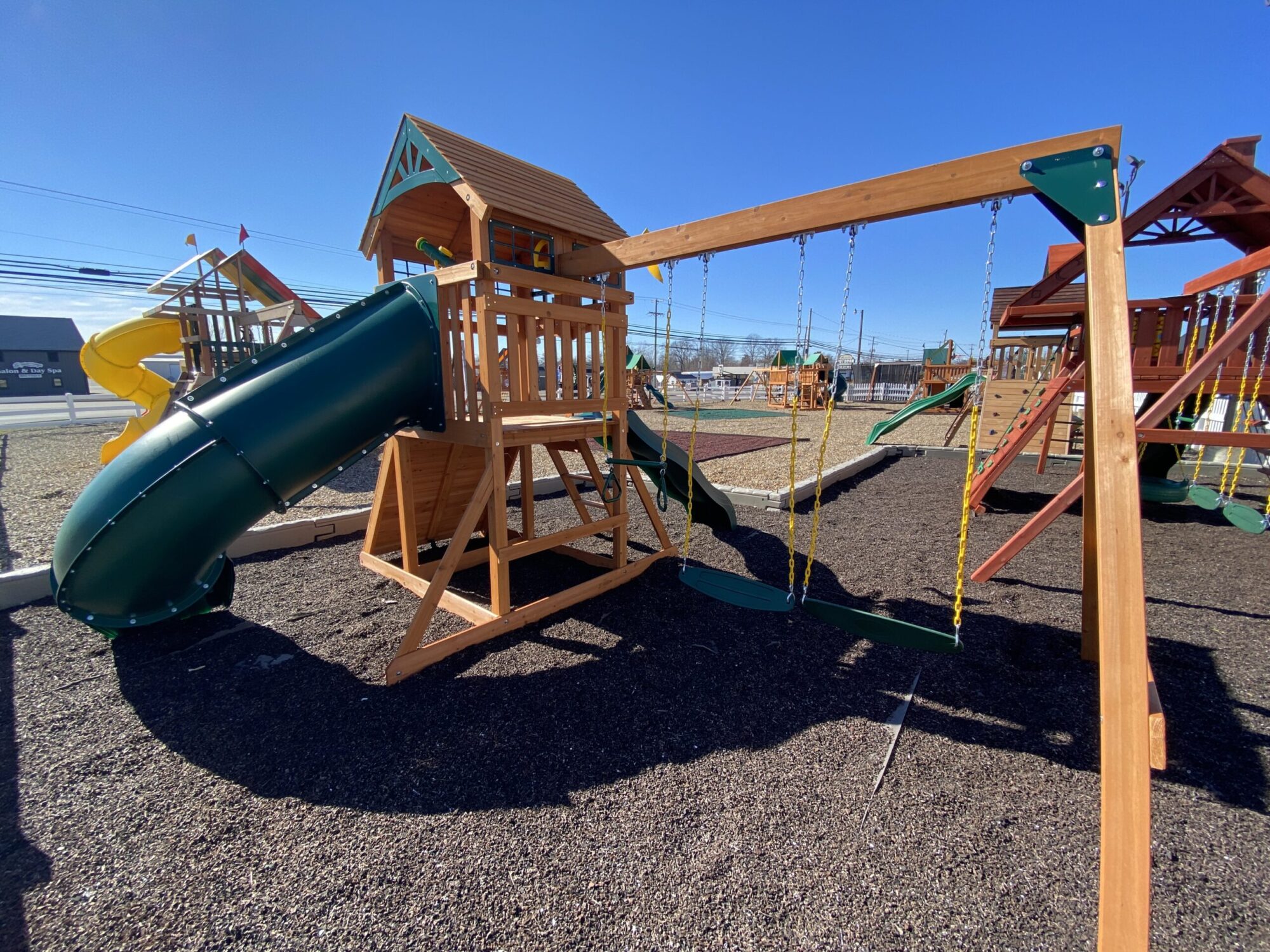swing sets with tube slide