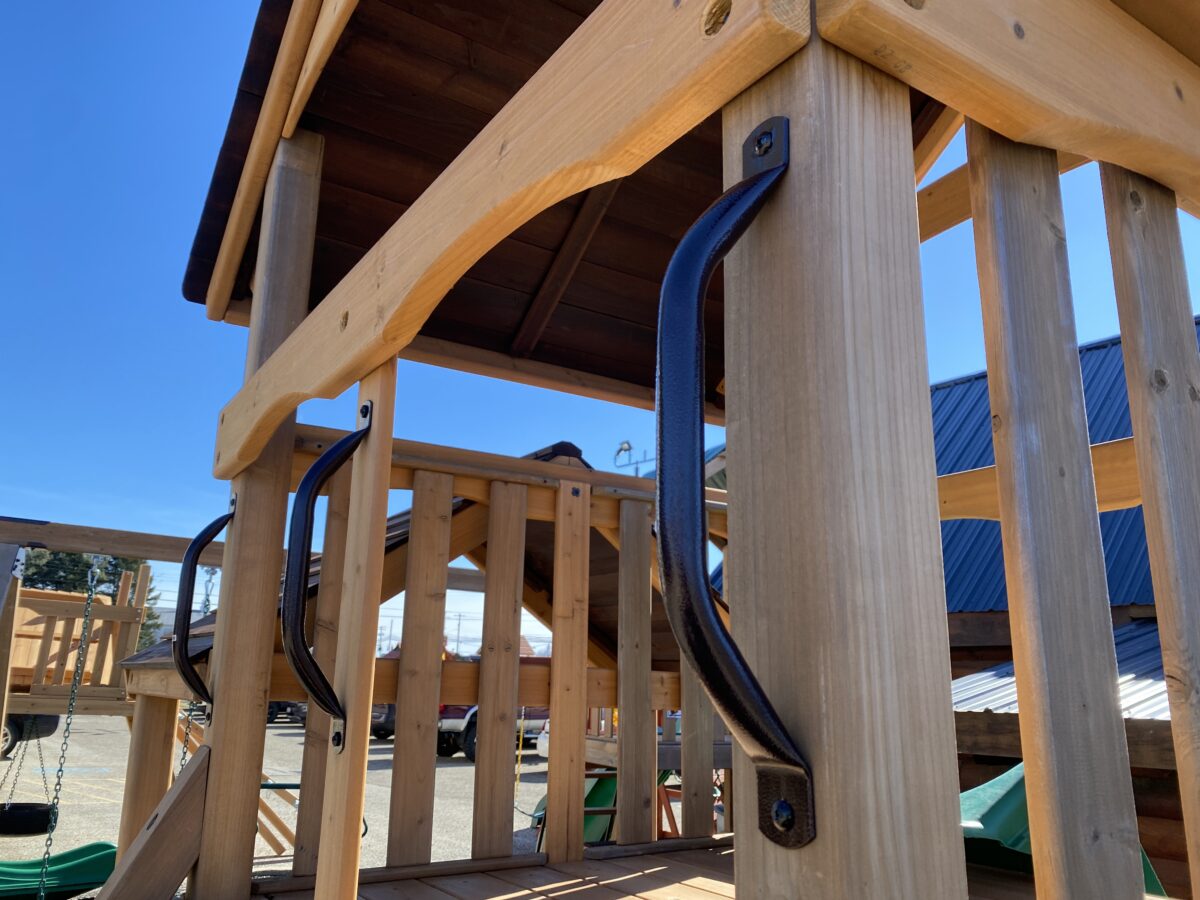 wooden swing set with slide kids