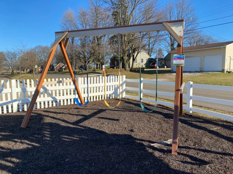 Basic swing set with slide kids world play systems