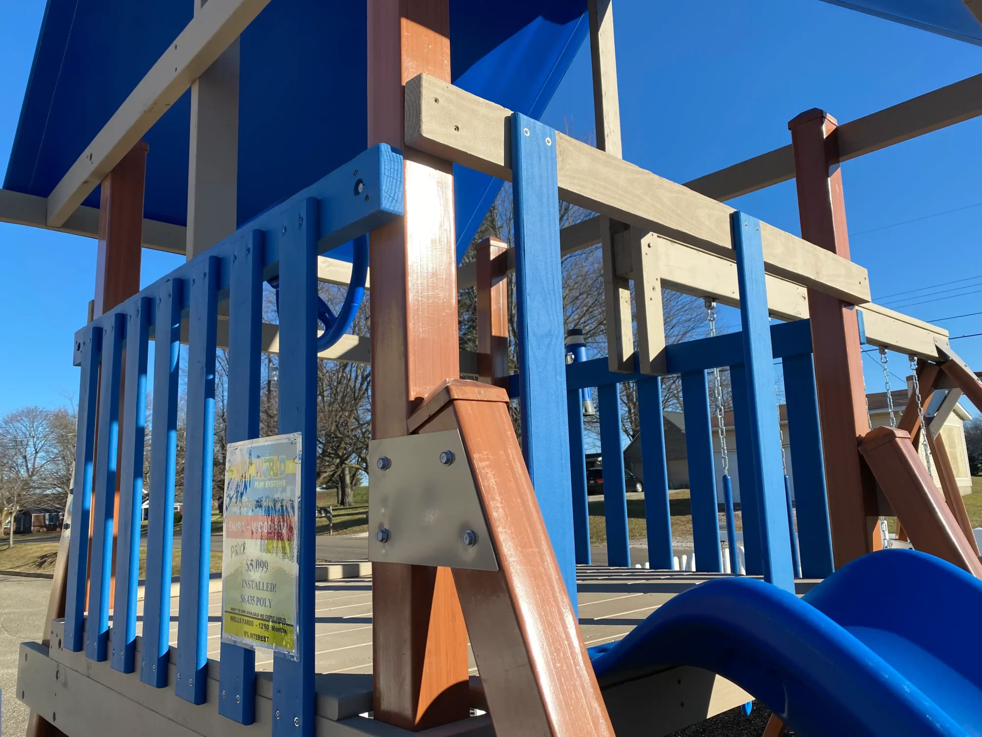 Swing set and slide kids world play systems