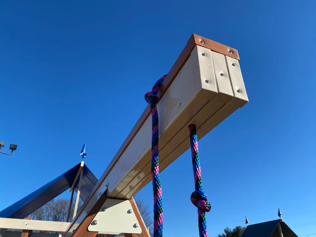 Swing set with monkey bars and tire swing kids world play systems