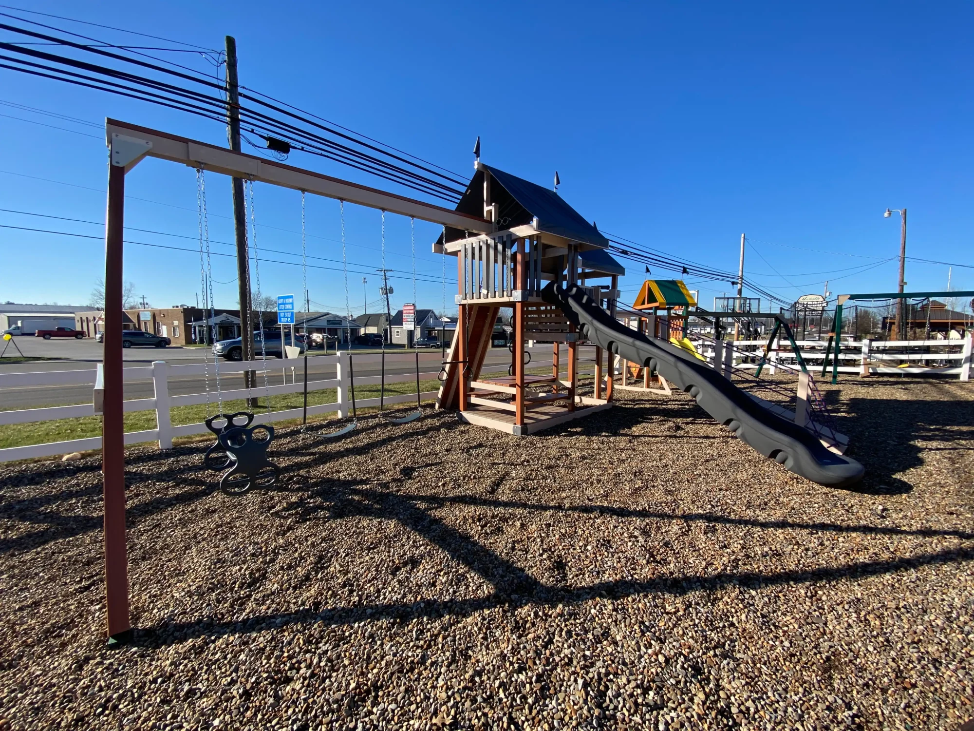 Swing set with table kids world play systems