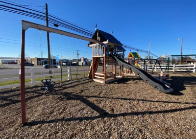 Swing set with table kids world play systems