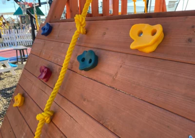 wooden swing and slide set kids world play systems 1